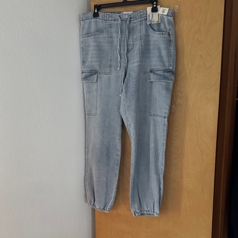 No Boundaries Denim Joggers size Lg 12-14 NWT